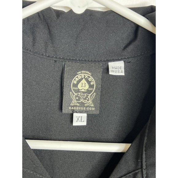 Daddy O's Vintage Sopranos Style Camp Shirt w/ Embroidered Fiddlers Sz XL Button - Picture 4 of 8